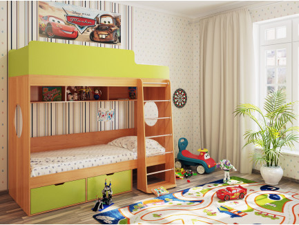 Детская кровать Милана-2 для двоих детей, спальные места 190х80 см